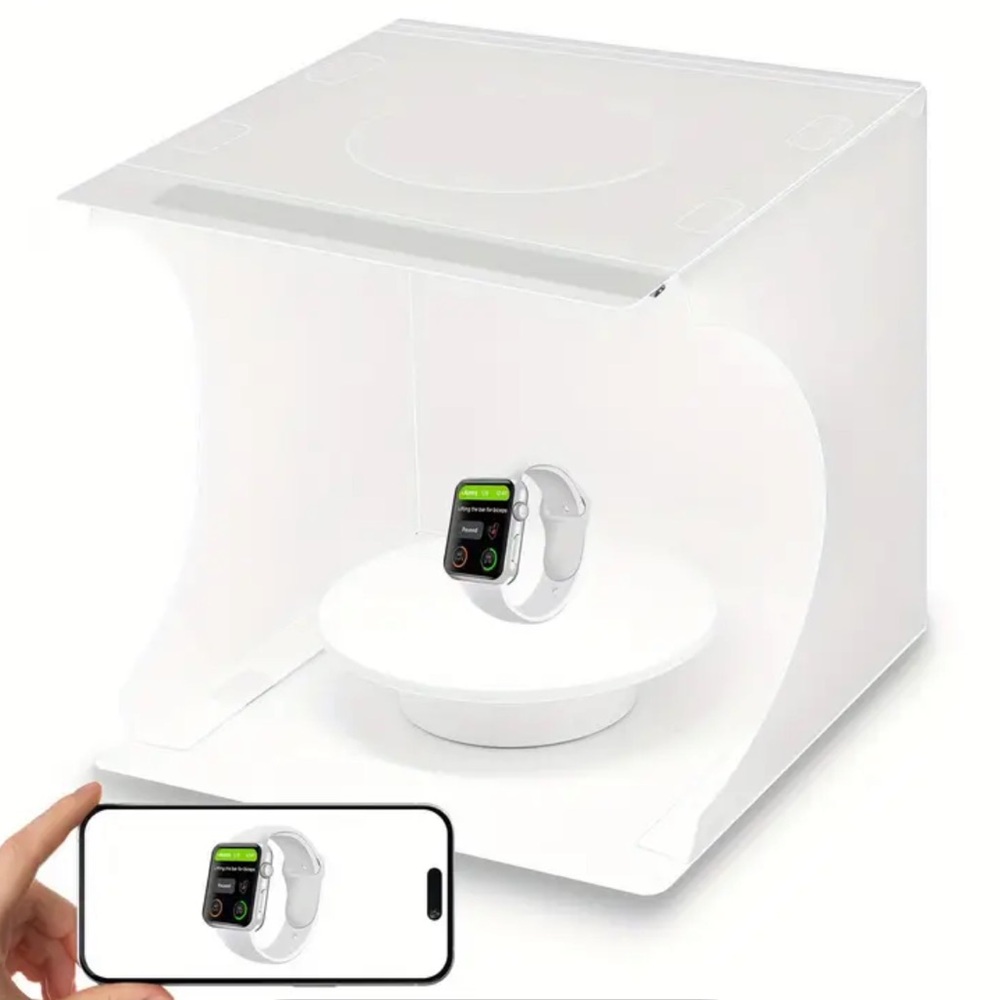 9-inch Small Photography Light Box Set, Foldable LED White Light Box